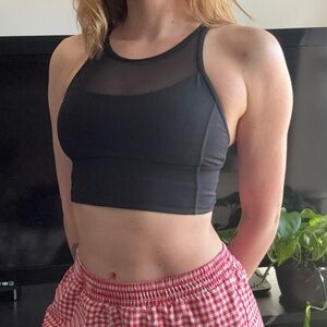 Lululemon Black Mesh Open Back Strappy Sports Bra